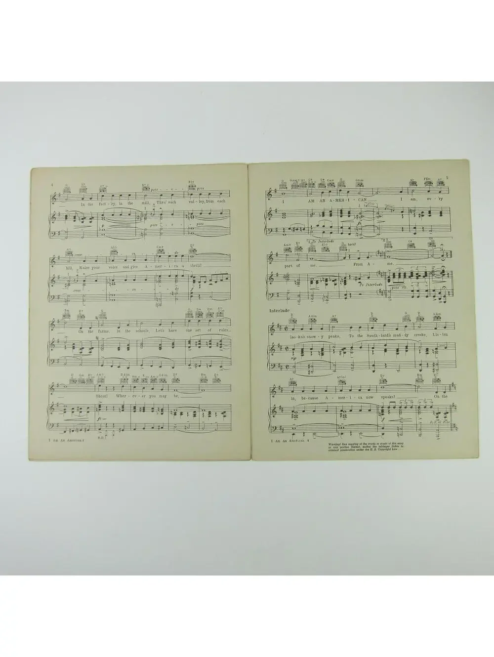 Sheet Music Shout! Wherever You May Be I Am An American Patriotic Vintage 1940